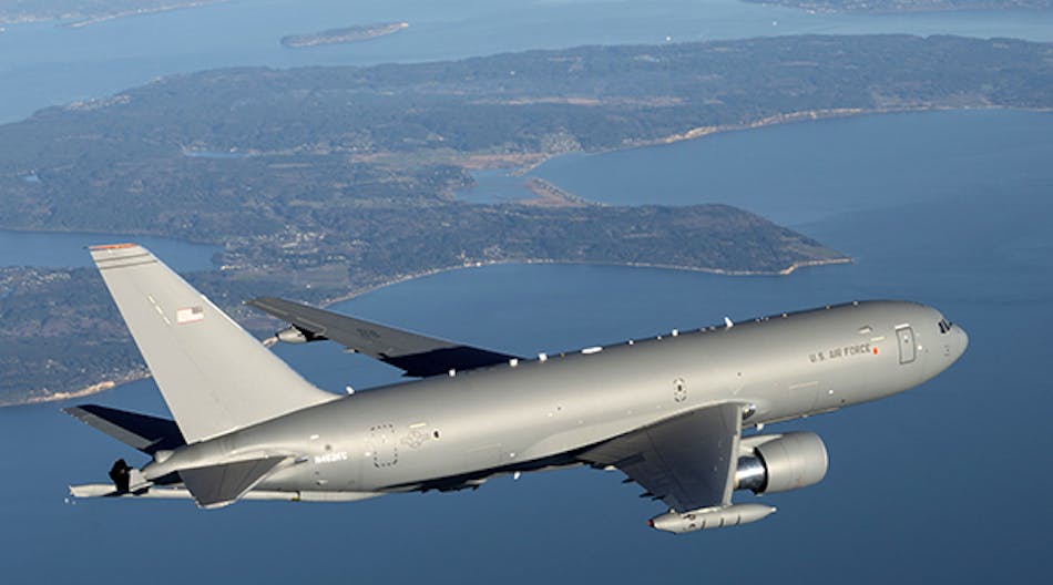 The KC-46A Pegasus tanker is a reconfiguration of the Boeing 767 twin-engine wide-body passenger jet that can refuel all U.S., allied and coalition military aircraft, and carry passengers, cargo, and patients.