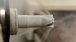 The 5ME cryogenic machining technology transmits liquid nitrogen through a spindleturret and directly to the cutting edge at 321degF The 5ME cryogenic machining technology transmits liquid nitrogen through a spindleturret and directly to the cutting edge at 321degF