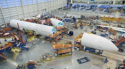 Boeing workers in North Charleston, S.C., started the final assembly of the first 787-10 Dreamliner. The initial flight is expected in 2017.