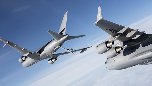 According to Boeing the KC46A can refuel all Allied and coalition military aircraft compatible with international aerial refueling procedures and can carry passengers cargo and patients
