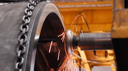 A tangential Ingersoll SMAX facemill cuts through a transmission box for large construction equipment built by Terex The switch to tangential milling doubled the operationrsquos throughput increased edge life by 5 to 1 improved finish and eliminated oilbased cutting fluid The gain freed enough machine time on one Giddings amp Lewis mill to offset the shoprsquos need for second machine A tangential Ingersoll SMAX facemill cuts through a transmission box for large construction equipment built by Terex The switch to tangential milling doubled the operationrsquos throughput increased edge life by 5 to 1 improved finish and eliminated oilbased cutting fluid The gain freed enough machine time on one Giddings amp Lewis mill to offset the shoprsquos need for second machine