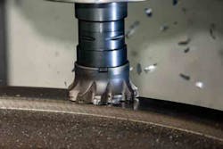 Ingersollrsquos Hi QuadF face mill works like a router to make more chips faster The tool rotates at 785 SFM as it feeds outward at 0561 IPR on the C axis Freecutting tool geometry with a 12deg lead angle minimizes lateral cutting forces for stable machining all the way out to the circumference of the flange Ingersollrsquos Hi QuadF face mill works like a router to make more chips faster The tool rotates at 785 SFM as it feeds outward at 0561 IPR on the C axis Freecutting tool geometry with a 12deg lead angle minimizes lateral cutting forces for stable machining all the way out to the circumference of the flange