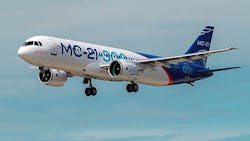 The Irkut MC21 is a series of singleaisle twinengine aircraft developed for short to mediumdistance commercial service The Irkut MC21 is a series of singleaisle twinengine aircraft developed for short to mediumdistance commercial service