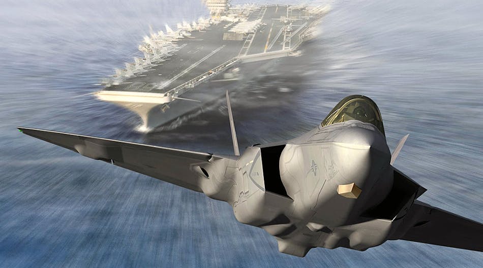 The F-35C is one of three variants of the Joint Strike Fighter jet, for aircraft carrier-based takeoff and landing.