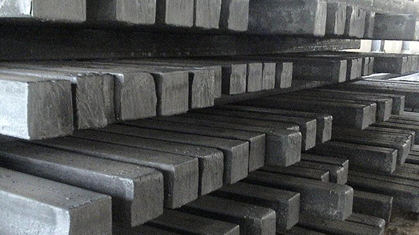 stacked steel bar inventory