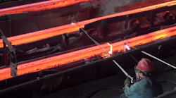 Raw steel billets cut-off torch