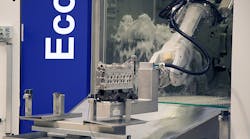 Steps taken to improve energy-efficiency on an EcoCFlex Classic robot cell that had been in service for several years yielded a reduction in electric power and water consumption of approximately 30%.