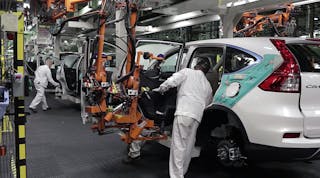 Honda Motor Co. set monthly production records for its worldwide operations and for operations outside of Japan.