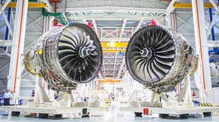The Rolls-Royce Trent 1000 TEN, seen here during engine testing, is a new turbofan engine that entered into service in November 2017 for Boeing 787 Dreamliner aircraft.