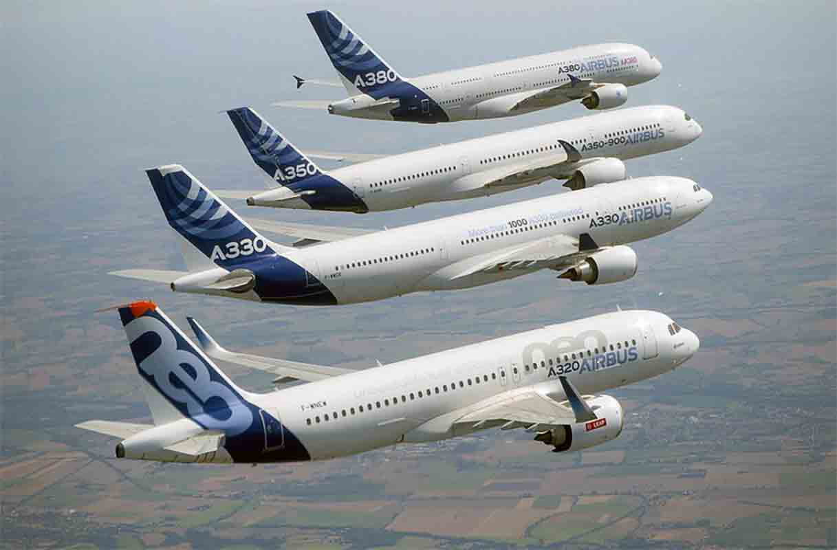 Airbus commercial aircraft - A320, A330, A350, A380