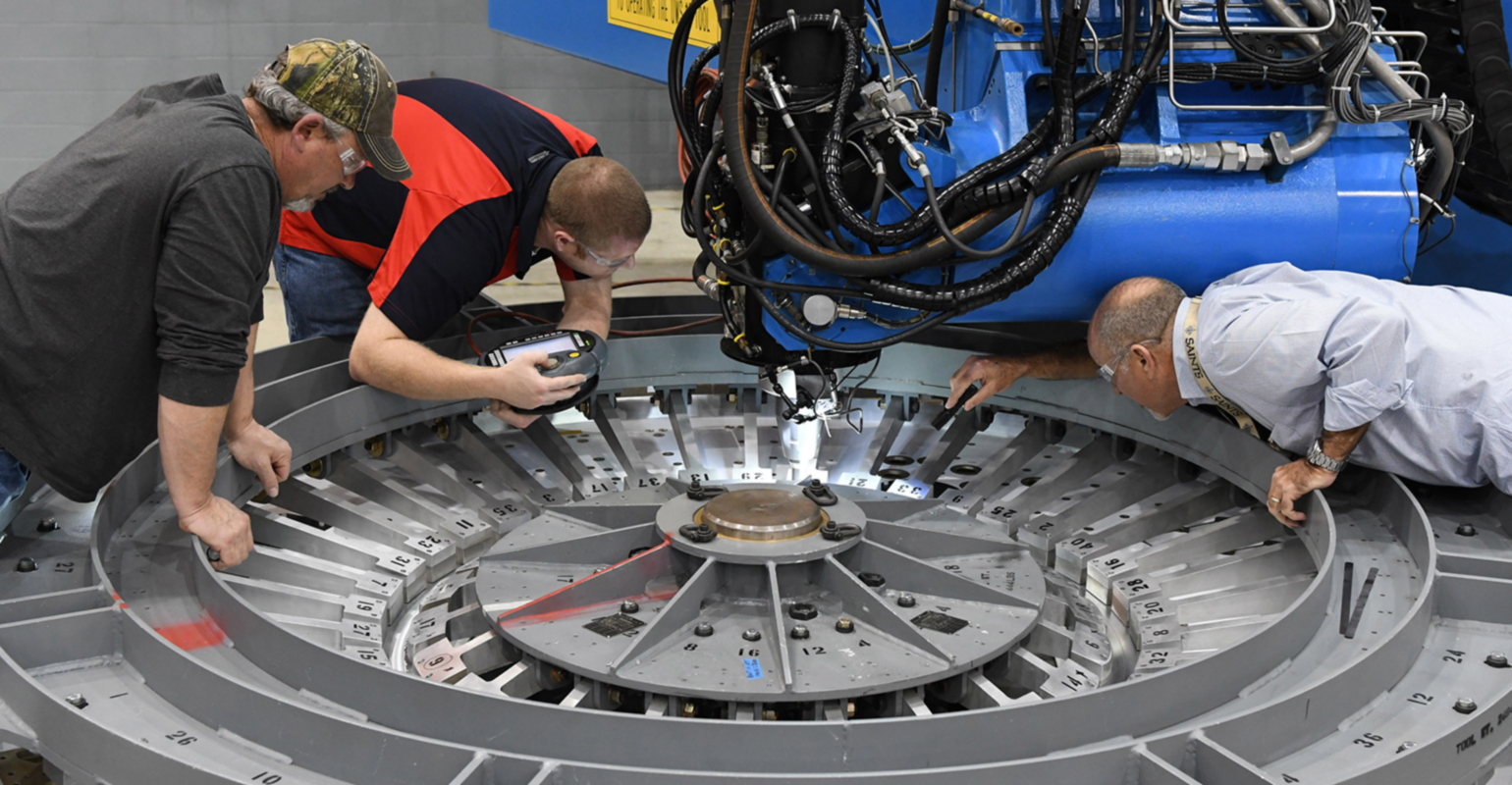 Lockheed technicians weld Orion capsule