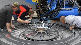 Lockheed Martin technicians have begun welding components of the the Orion MPCV crew module capsule.