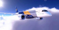 The Embraer E-Jet series of a narrow-body, twin-engine jets are used in standard commercial routes and for regional service. The E175 seats 78 to 88 passengers, while the larger E190 and E195 jets seat 100 to 124 passengers.