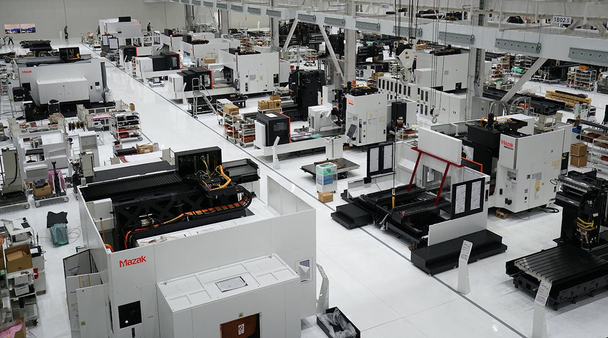 Mazak&rsquo;s iSMART Factory concept involves drawing information from machines and work cells advanced to maximize productivity and flexibility, with &ldquo;free-flow data sharing&rdquo; for machine and process control monitoring.