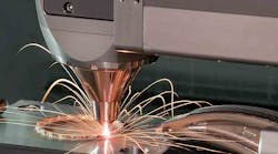 Additive manufacturing and hybrid manufacturing systems are available now to augment machining production. The Mitsui Seiki Vertex 55X-H is a hybrid manufacturing system that combines a CNC vertical machining center with a spindle-adapted laser Direct Energy Deposition / powder-feed nozzle. Parts can be 3D printed from CAD data, or material can be added to existing parts.