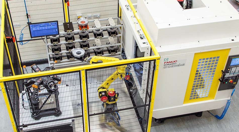 Renishaw &ldquo;smart&rdquo; factory, high-productivity machining cell, featuring fully integrated process control for CNC machining.
