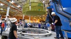 The Orion EM-2 pressure vessel assembly at NASA&rsquo;s Michoud Assembly Facility, near New Orleans.