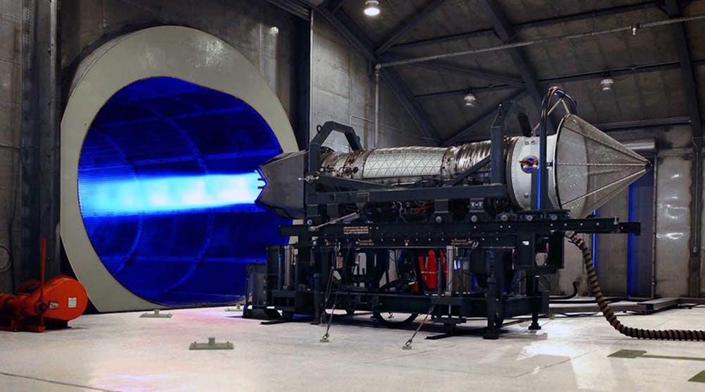 The USAF is directing the research objectives necessary to develop the Pratt &amp; Whitney F119-PW-100 turbofan engine, seen here during a performance test.