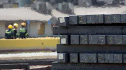 steel billets stacked