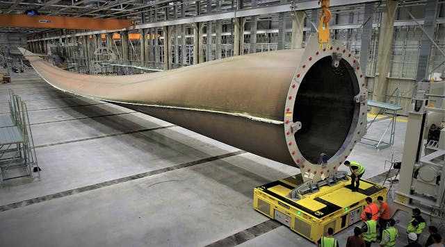 A 107-m blade manufactured by LM Wind Energy for the Haliade-X 12MW turbine are the world&rsquo;s longest blades.