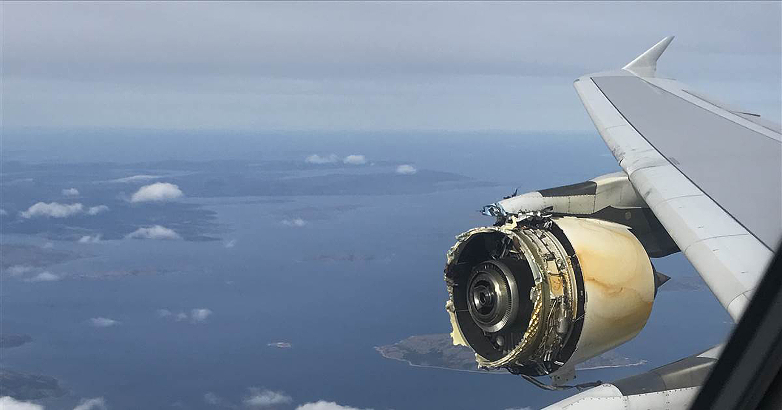 Damaged Airbus A380 / GP7000 engine, Sept 2017
