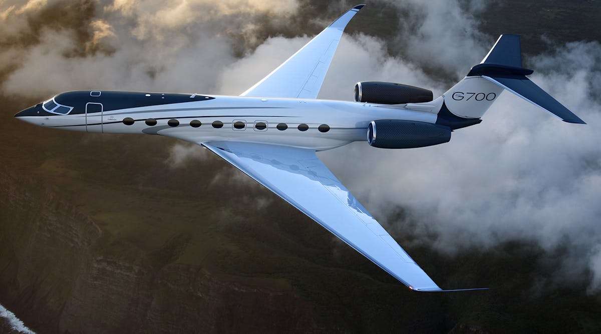 Gulfstream reportedly has 10 firm orders of its new G700, which will seat up to 19 passengers and have a range of 7,500 nautical miles at Mach 0.85.