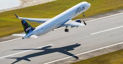 The first A321 aircraft assembled at Mobile, Ala., was supplied to JetBlue, in 2016. The first A321 aircraft assembled at Mobile, Ala., was supplied to JetBlue, in 2016.