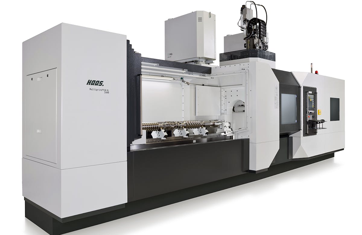 Haas Schleifmaschinen GmbH in Trossingen, Germany manufactures universal grinding machines that offer versatility for full-sequence production of complex, precision tools and workpieces. The Multigrind&circledR; CB XL 5-axis CNC grinding center machines pieces up to 3200 mm long.
