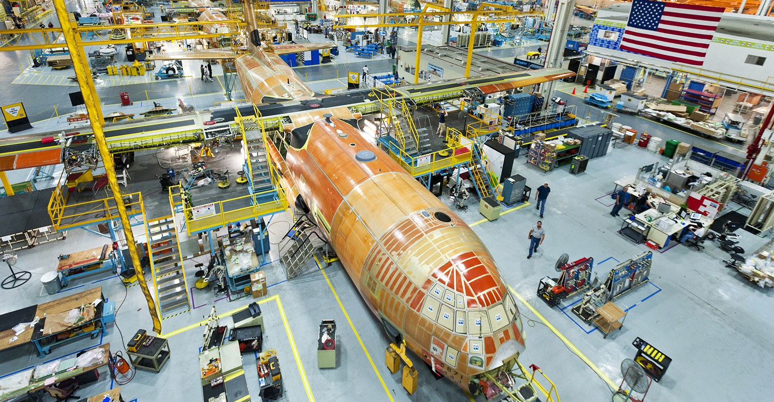 C-130 Super Hercules production line in Marietta, Ga.