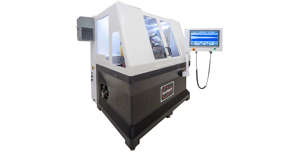 The CAM.3 will grind lengths from 0.005 to 0.375 in. diameter. The 16-in. grinding wheel is mounted on a servo spindle with ABEC 7 spindle bearings, able to reach over 20,944 surface feet. It can be fitted with a six-axis robot, within the enclosure, providing additional axis and automated capabilities. The work head can be tilted up to 5&deg; to grind sharp corners and true threads. The dual-carriage linear-motor feed system powers the collets, which can spin up to 250 RPS for improved grinding performance.