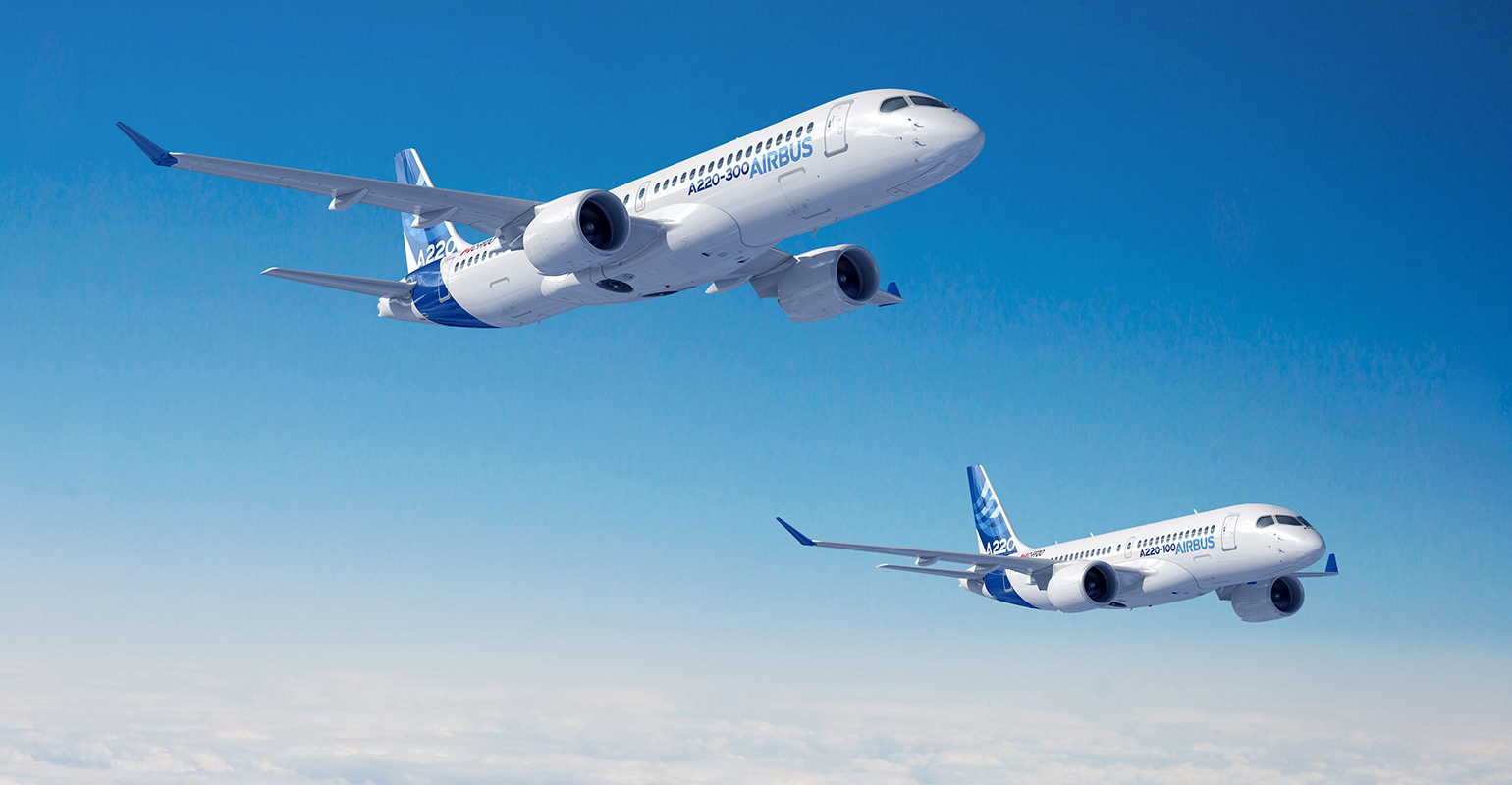 The twin-engine aircraft are sized to carry 130-160 passengers (A220-300) and 108-133 passengers (A220-100), which &ldquo;perfectly complement(s) Airbus&rsquo; existing best-selling A320neo family,&rdquo; the OEM stated when it rebranded the program in 2018.
