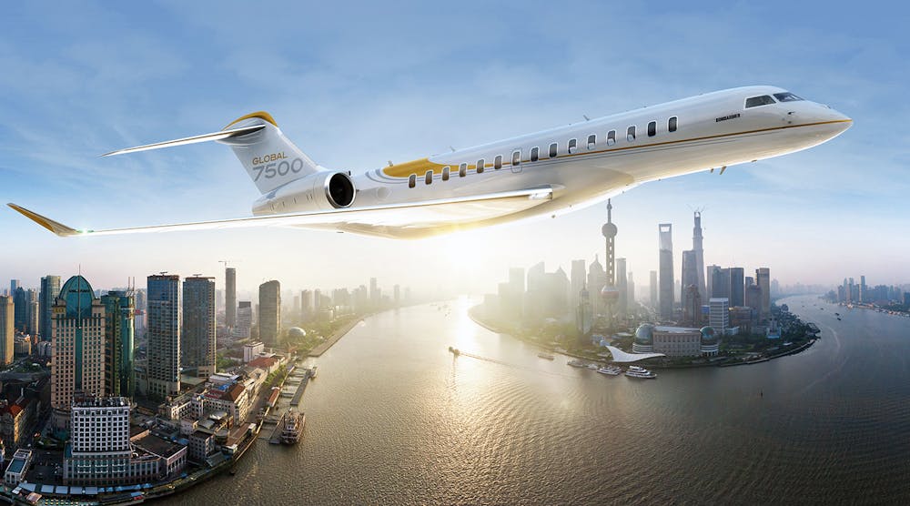 Bombardier&apos;s Global 7500 business jet.