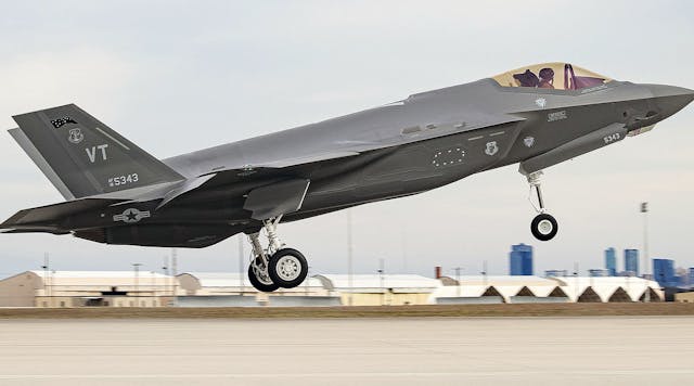 The 500th F-35 delivered takes off from Lockheed&apos;s Fort Worth, Texas, assembly plant.