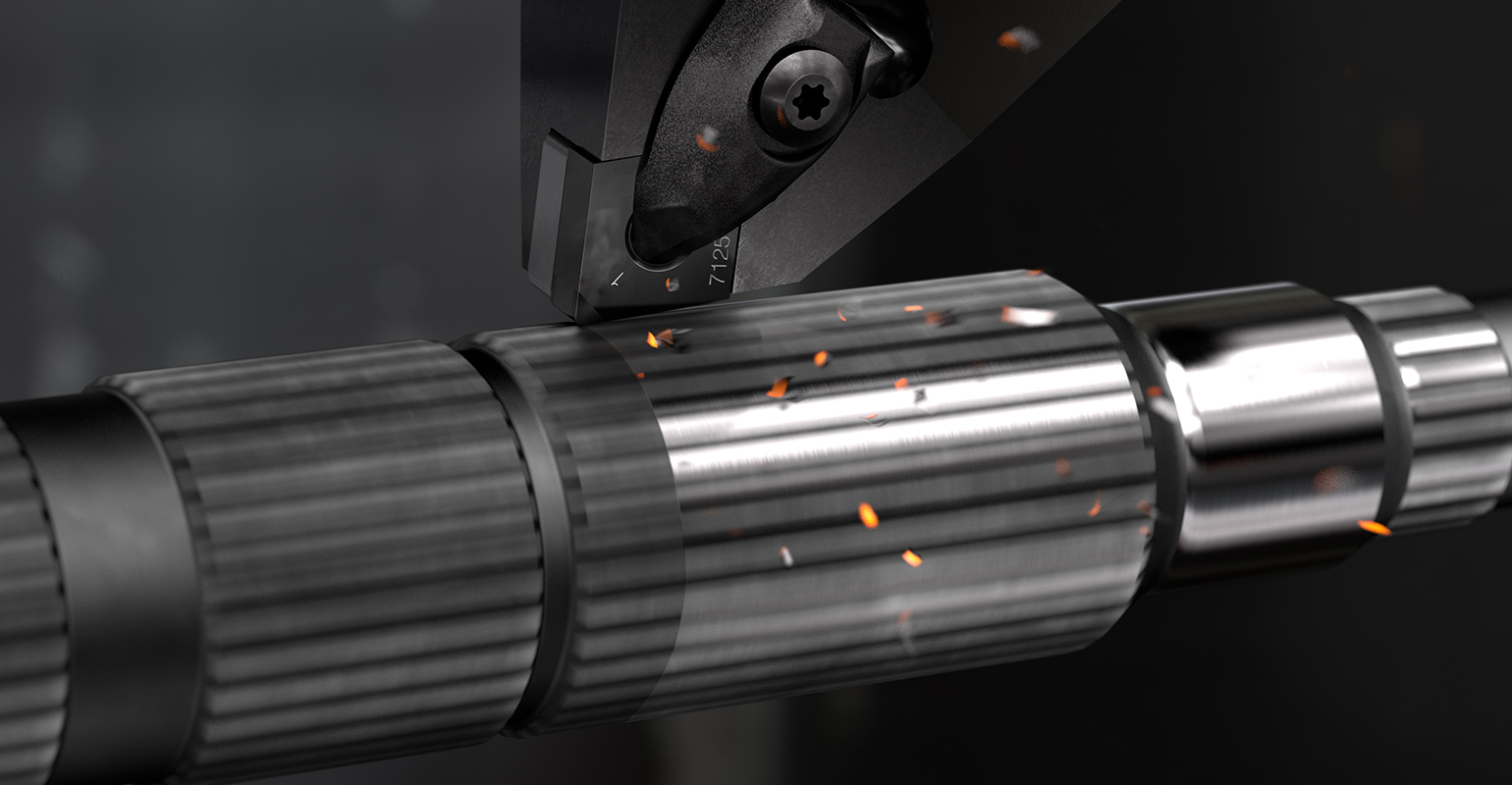 Sandvik Coromant CB7125 and CB7135 carbon boride inserts for interrupted hard-part turning.