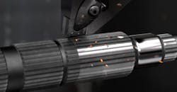 Sandvik Coromant CB7125 and CB7135 carbon boride inserts for interrupted hard-part turning. Sandvik Coromant CB7125 and CB7135 carbon boride inserts for interrupted hard-part turning.