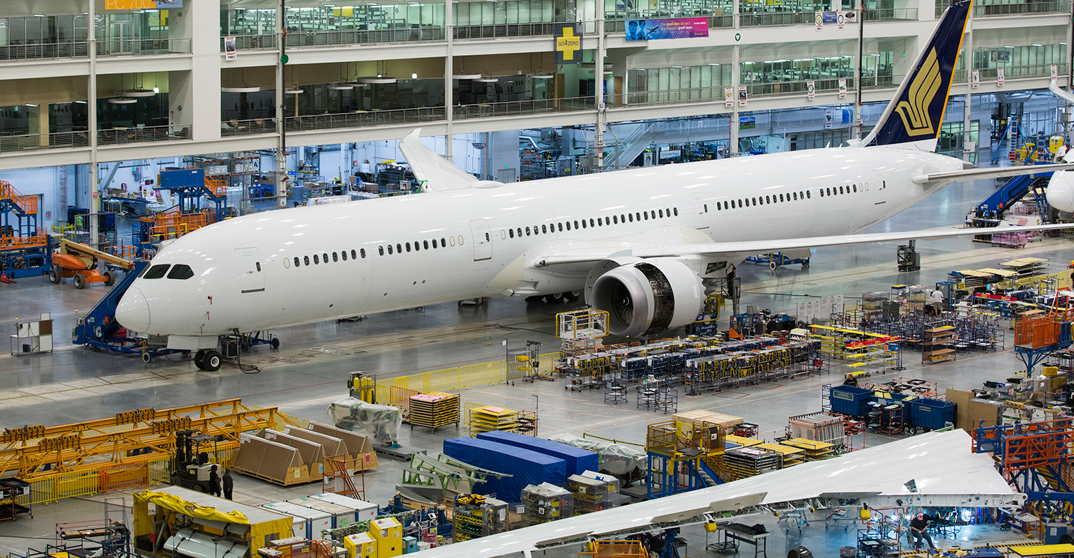 Boeing rolled out the first 787-10 Dreamliner built for Singapore Airlines at North Charleston, S.C.