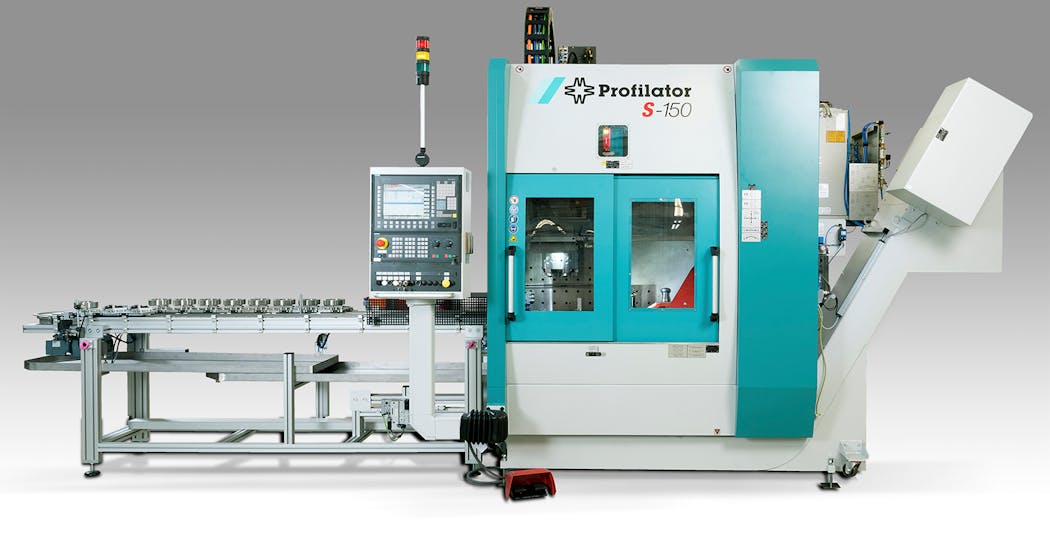 The Profilator S-150 offers polygon and face-slot machining, gear-tooth pointing, chamfering and deburring for part diameters up to 150 mm.