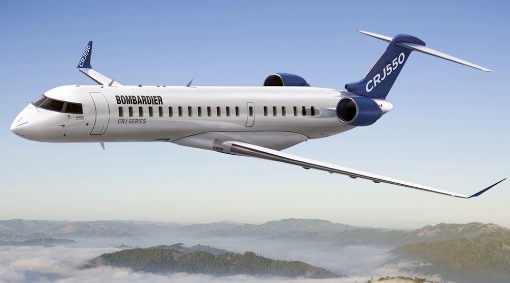 The CRJ is a twin-engine regional aircraft program with more than 1,800 jets delivered to date. The latest model is the 50-seat CRJ550 aircraft, with United Airlines as the launch customer.