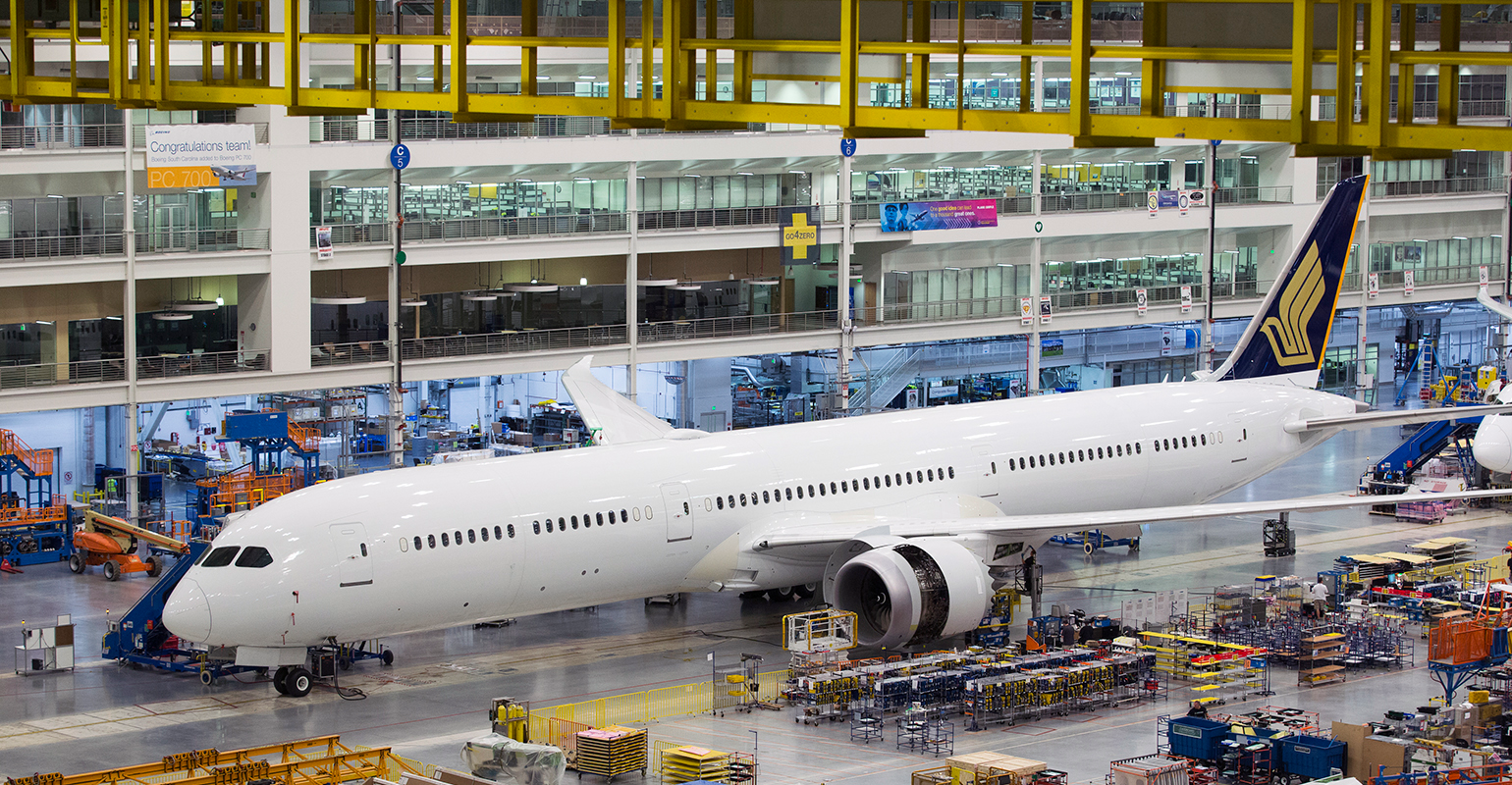 Boeing is considering consolidating 787 Dreamliner manufacturing at North Charleston, South Carolina.