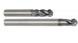 The HARVI I TE ball nose end mill is available in two different lengths: regular (inch non-necked, metric with neck) and long.