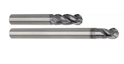 The HARVI I TE ball nose end mill is available in two different lengths: regular (inch non-necked, metric with neck) and long. The HARVI I TE ball nose end mill is available in two different lengths: regular (inch non-necked, metric with neck) and long.