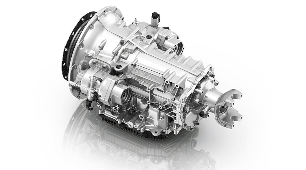 The ZF PowerLine transmission designed for medium-duty commercial vehicle trucks, buses and heavy-duty pickup trucks. The transmission is based on ZF&rsquo;s 8-speed automatic transmission benchmark design, which provides maximum spread with fewer moving parts, reduced friction and less fluid. ZF PowerLine provides an incomparable total cost of ownership (TCO) with minimal maintenance, best-in-class fuel efficiency potential in the double digits, and highly integrated shift algorithms that promote up to 15% enhanced acceleration performance.