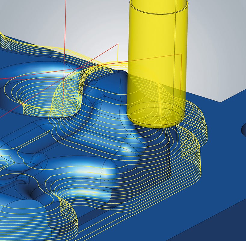 3D Z-level finishing makes possible machining with free tool geometry.