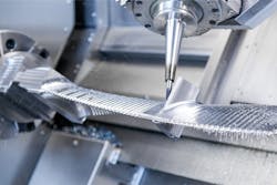 Five-axis machining is planned precisely to ensure smooth production of turbine blades. Five-axis machining is planned precisely to ensure smooth production of turbine blades.