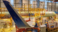 An Airbus A321neo aircraft during assembly at Hamburg Finkenwerder, Germany.