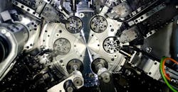 Close view of CNC machine. Close view of CNC machine.