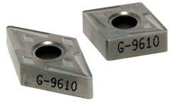 Grade G-9610 inserts are available in various geometries and chipforms. Incorporating a PVD coating combined with a proprietary sub-micron substrate. Grade G-9610 inserts are available in various geometries and chipforms. Incorporating a PVD coating combined with a proprietary sub-micron substrate.