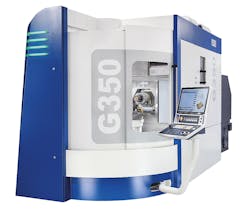 The G350 series five-axis machines, with a compact design, maximum milling performance, high visibility, and optimized work area access, is effective for aerospace, mold/die, or medical machining.
