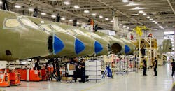 Airbus assembly operation, France. Airbus assembly operation, France.