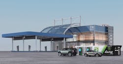 GM Hydrotec-based Empower rapid-charger unit concept illustration. GM Hydrotec-based Empower rapid-charger unit concept illustration.